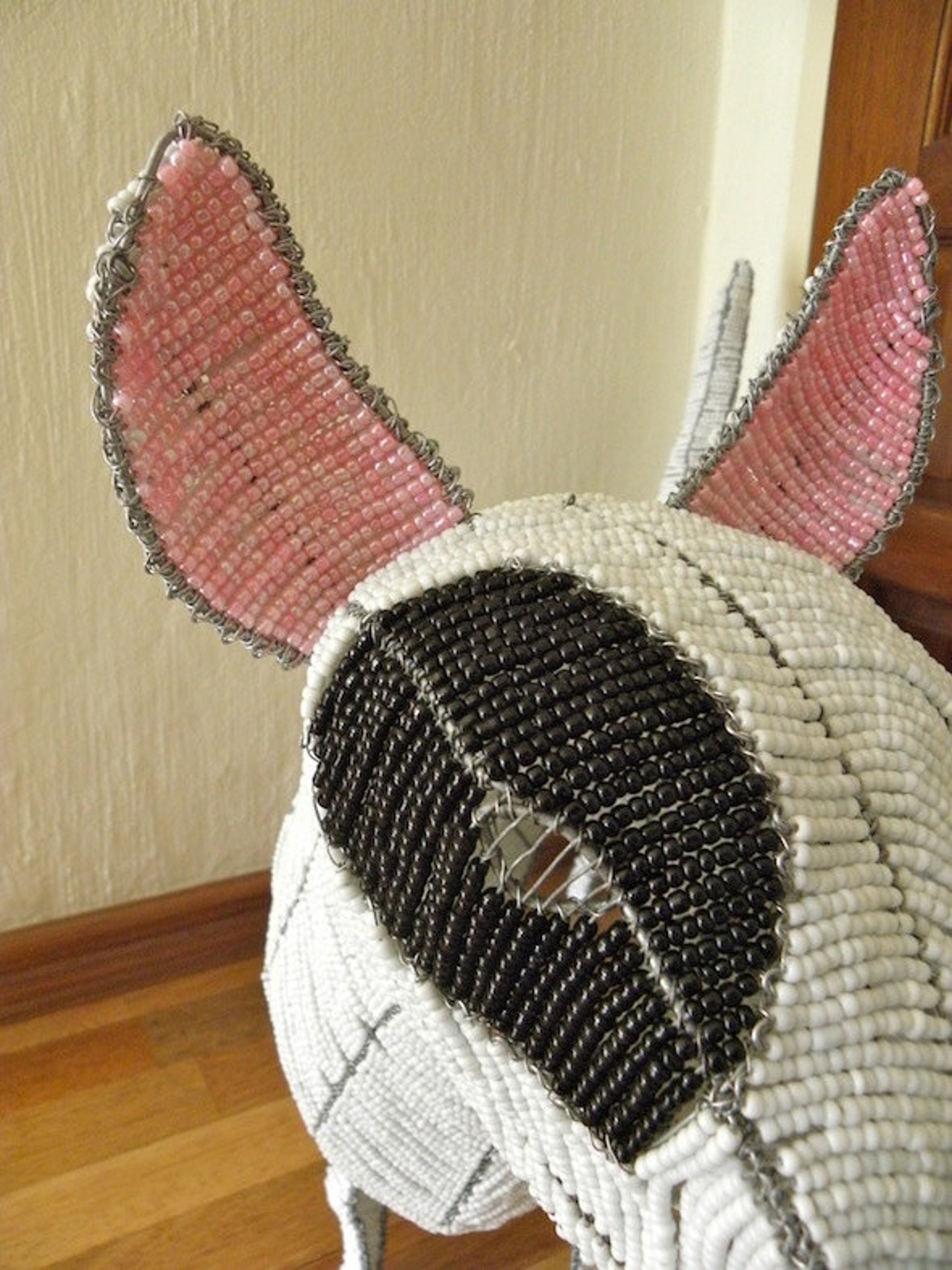 African Beaded Wire Animal Sculpture BULL TERRIER Natural | Etsy