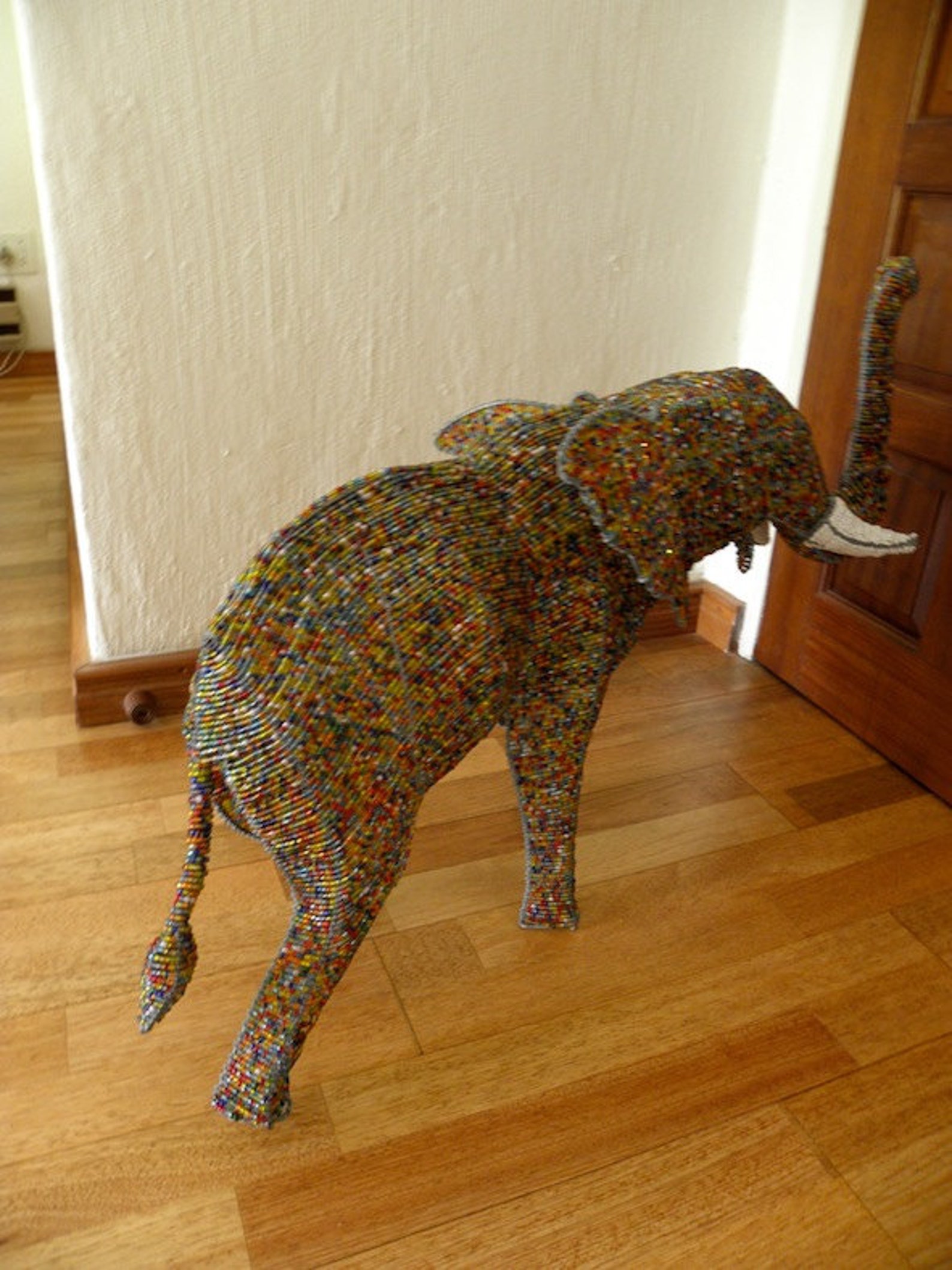 African Beaded Wire Animal Sculpture ELEPHANT LARGE | Etsy