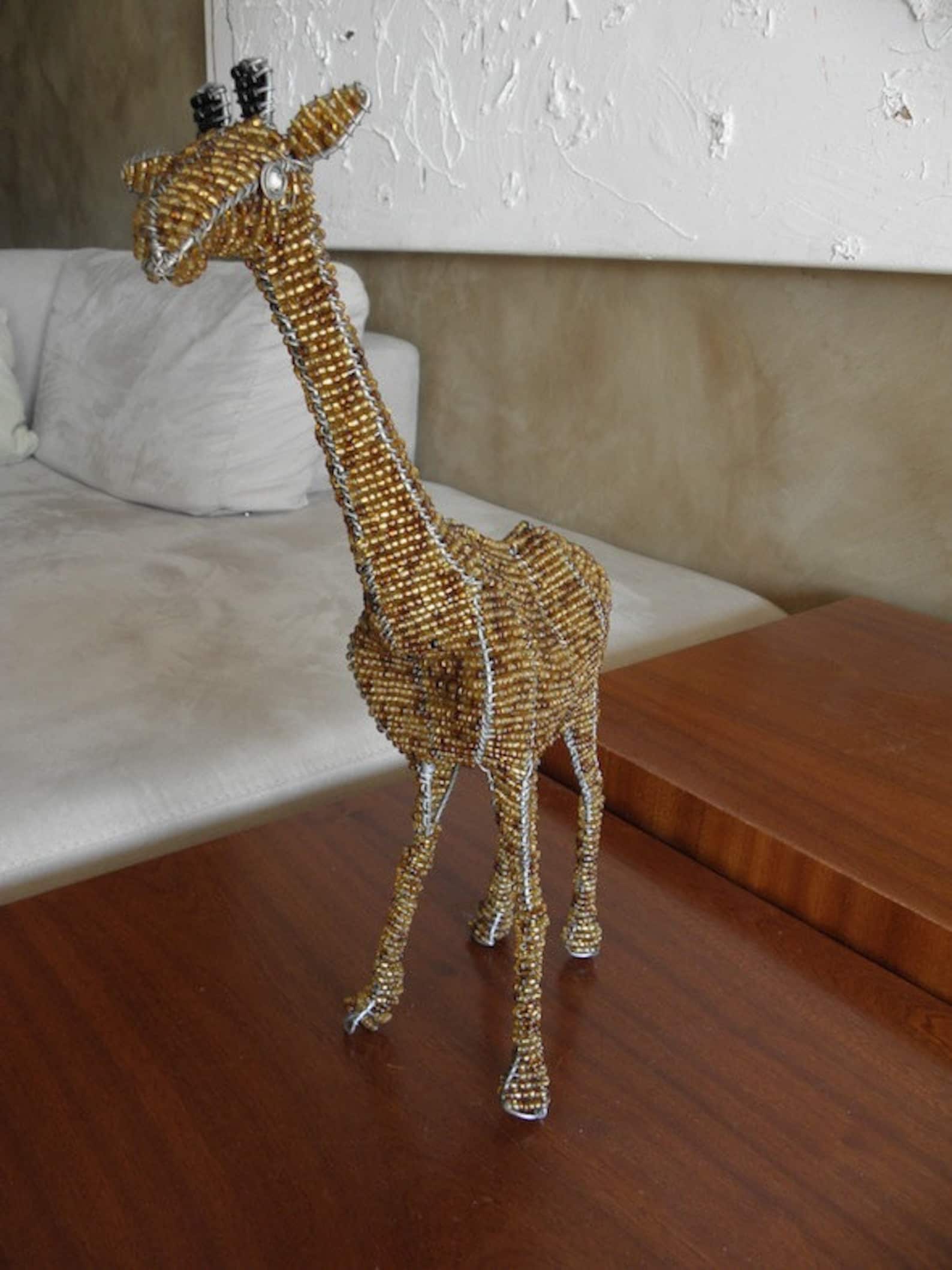 African Beaded Wire Animal Sculpture GIRAFFE MEDIUM Etsy