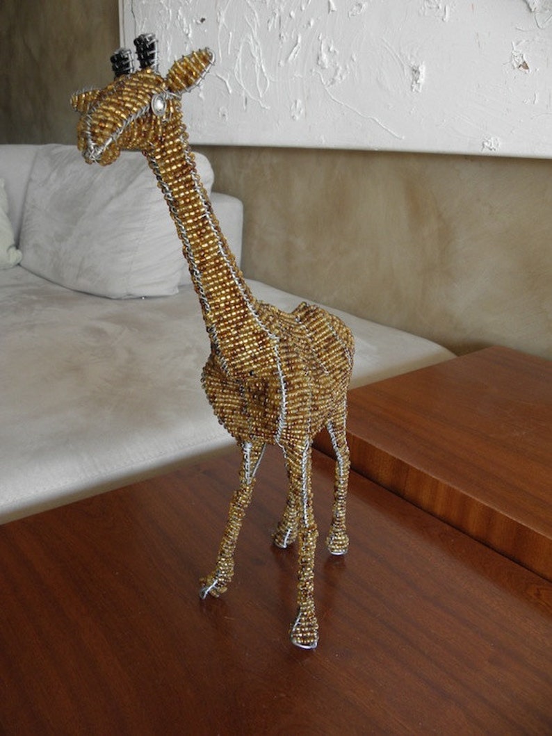 African Beaded Wire Animal Sculpture GIRAFFE MEDIUM Etsy