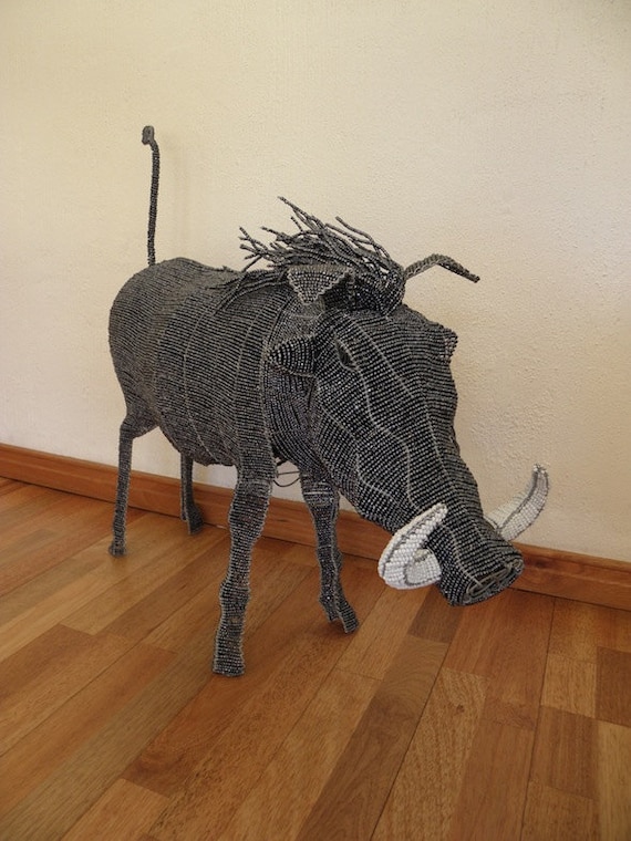African beaded on sale wire animal sculpture