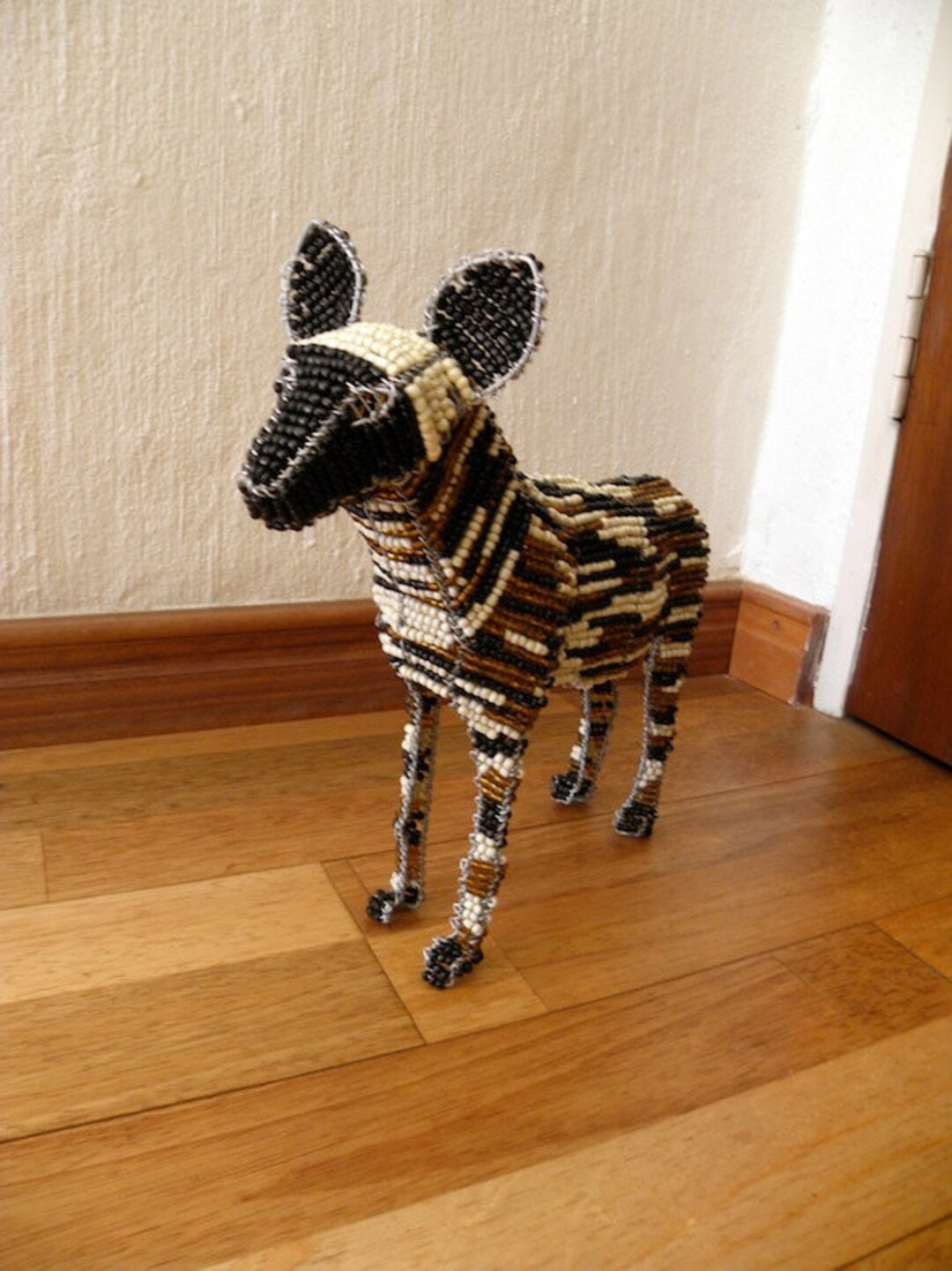 African Beaded Wire Animal WILD DOG Natural - Etsy