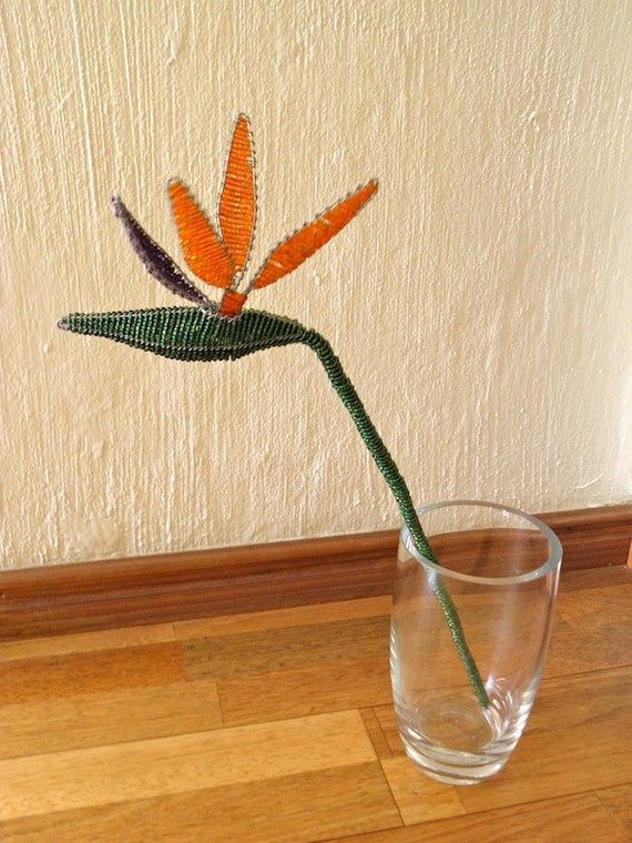 Afrikanische Perlendraht Blume - STRELITZIA - Natrlich - Etsy.de