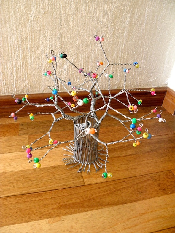 African Beaded Wire Tree BAOBAB MEDIUM Multicolor Etsy