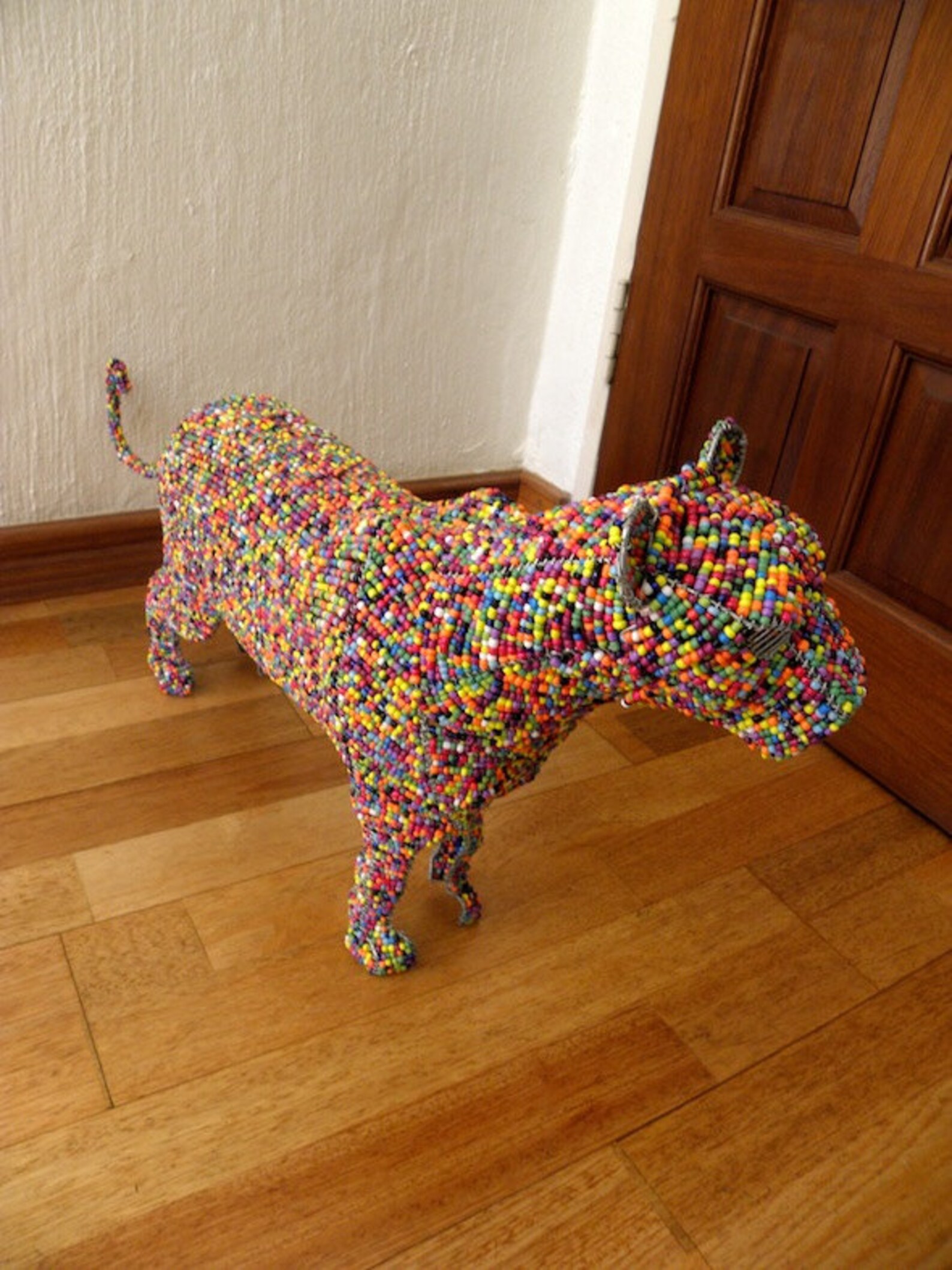 African Beaded Wire Animal Sculpture LEOPARD MEDIUM | Etsy