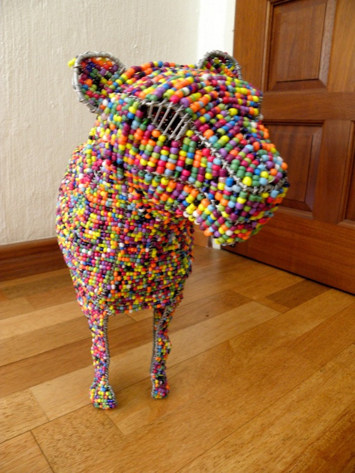 African Beaded Wire Animal Sculpture LEOPARD MEDIUM | Etsy