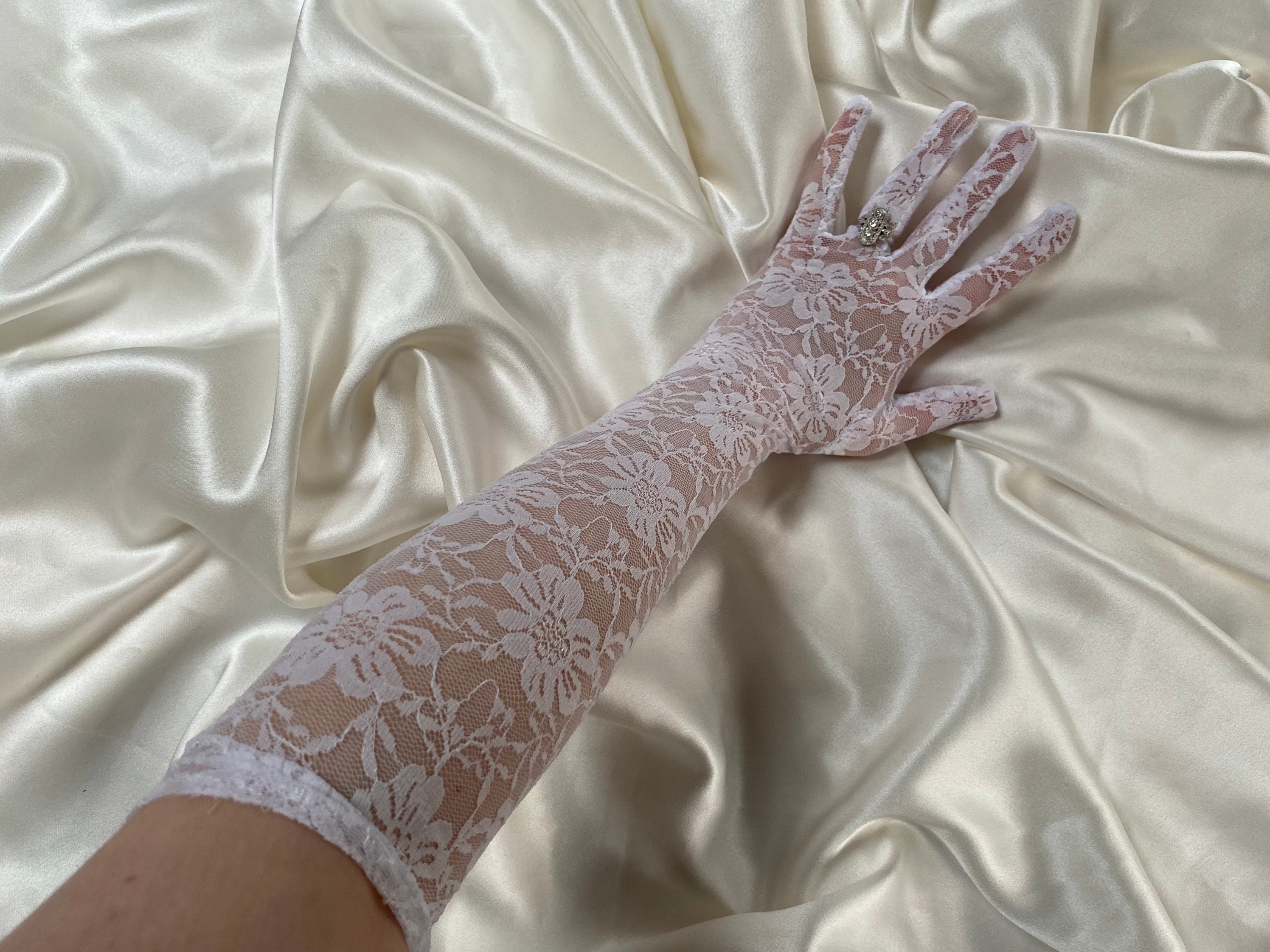 Cream Lace Gloves Etsy UK