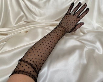 DIAMANTÉ FISHNET Gloves Drag Performance Singer Opera Length Statement  Gloves, Stocking Gloves, Cosplay Costume Sexy Gloves, Party Outfit 