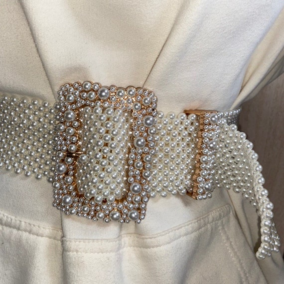 TheGloveGirl Pearl Belt, Statement Waist Belt, Beautiful Pearl Belt Accessories, Bridal Belt, Wedding Hen Do Hen Party Ivory Belt