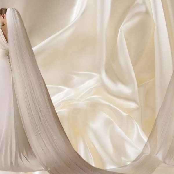 Voile de mariée extra long ivoire double couche, voile de 250 cm de long, 2,5 mètres de long, voile de mariée accessoires de cheveux de mariage simple, AVEC PEIGNE