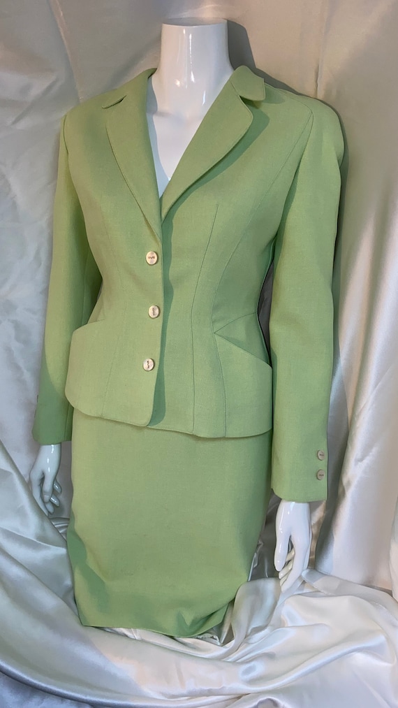 VINTAGE Mugler suit by Thierry Mugler, lime light… - image 8