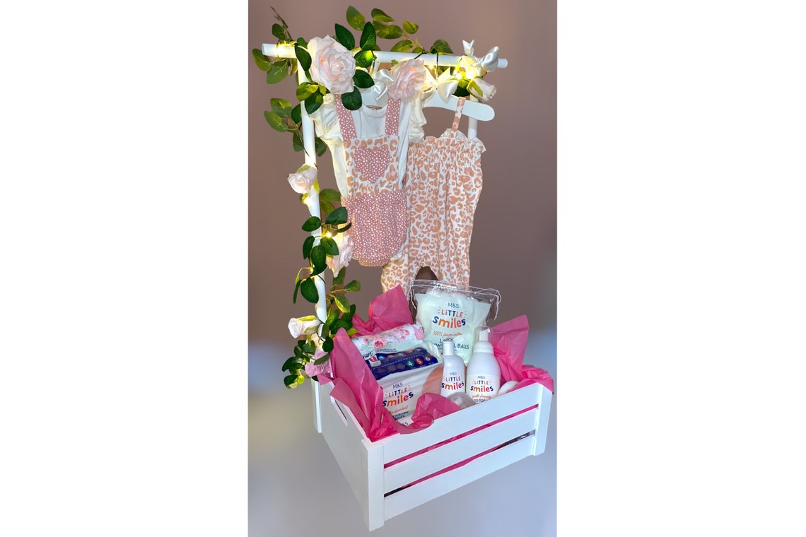 CUSTOM Baby Shower Gift Baby Clothing Rail Basket Hamper Etsy