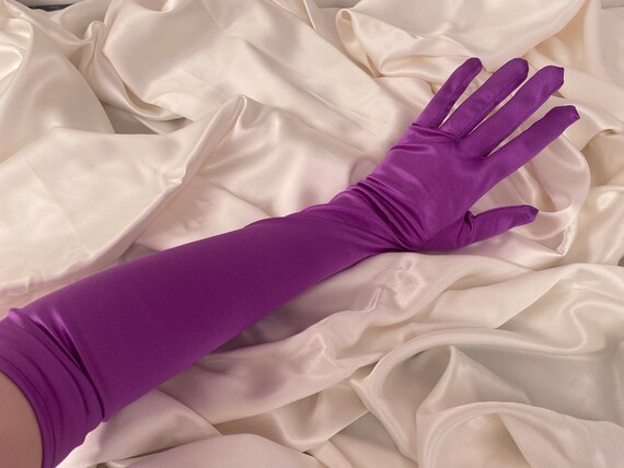 Long discount purple gloves