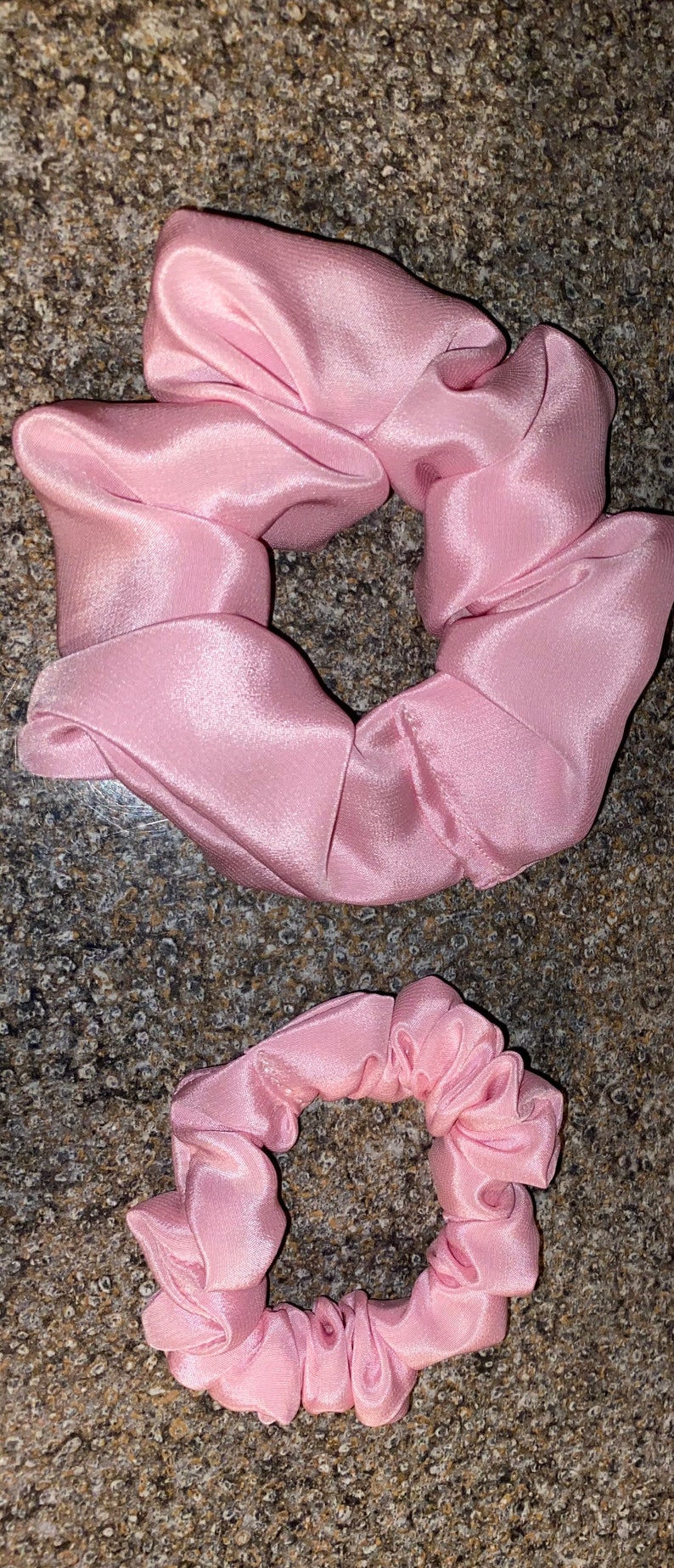 handmade valentines gift for her silk hair care by silk heatless hair Silk crepe de chine scrunchie trio set silky pink scrunchies