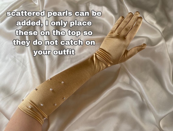 SILVER GREY Gloves Long Opera Length 