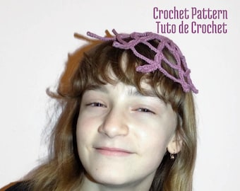 CROCHET PATTERN: Crochet Spider Web Fascinator Hat accessory for women and children or Halloween Decor