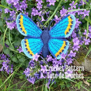 CROCHET PATTERN: Crochet butterfly for decor or jewelry creation