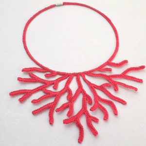 CROCHET PATTERN Crochet Coral Statement Necklace, Jewelry for Women