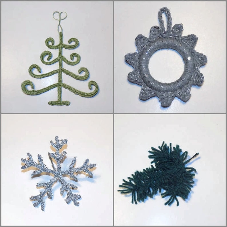 CROCHET PATTERN for Christmas Ornaments Including a Christmas Tr CROCHET PATTERN for Christmas Ornaments Including a Christmas Tr