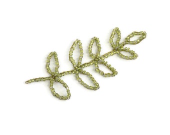 TUTORIEL CROCHET: Branche de Feuilles Crochetée avec Perles pour la Déco et Création de Bijoux