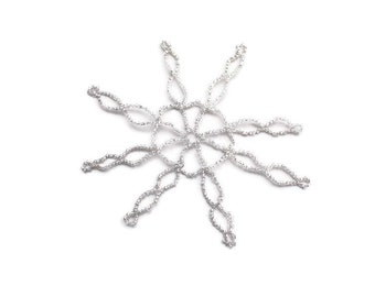 TUTORIEL CROCHET: Flocon de Neige Crocheté avec Perles de Rocaille pour la Déco de Noel de de Fêtes