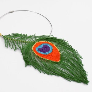 CROCHET PATTERN Crochet Peacock Feather Necklace for Women image 1