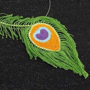 CROCHET PATTERN Crochet Peacock Feather Necklace for Women image 6