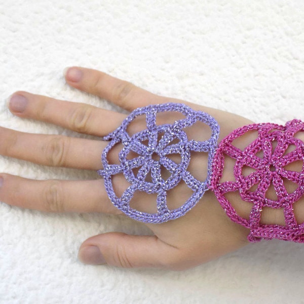 TUTORIEL DE CROCHET Bracelet ou Bijou de Main Crocheté Motifs Ronds Toile d'Araignée Mode Femme