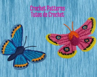 PACK de TUTORIELS de CROCHET: Lot de tutos de Papillons au crochet pour la déco ou création de bijoux