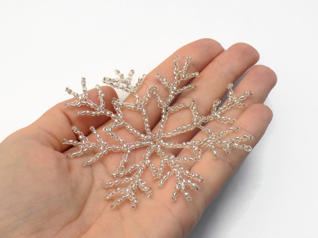 CROCHET PATTERN Bead Crocheted Sparkling Snowflake for Holiday Decor - Etsy