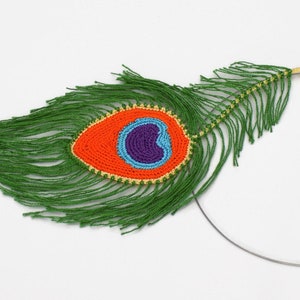 CROCHET PATTERN Crochet Peacock Feather Necklace for Women image 5