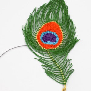 CROCHET PATTERN Crochet Peacock Feather Necklace for Women image 3