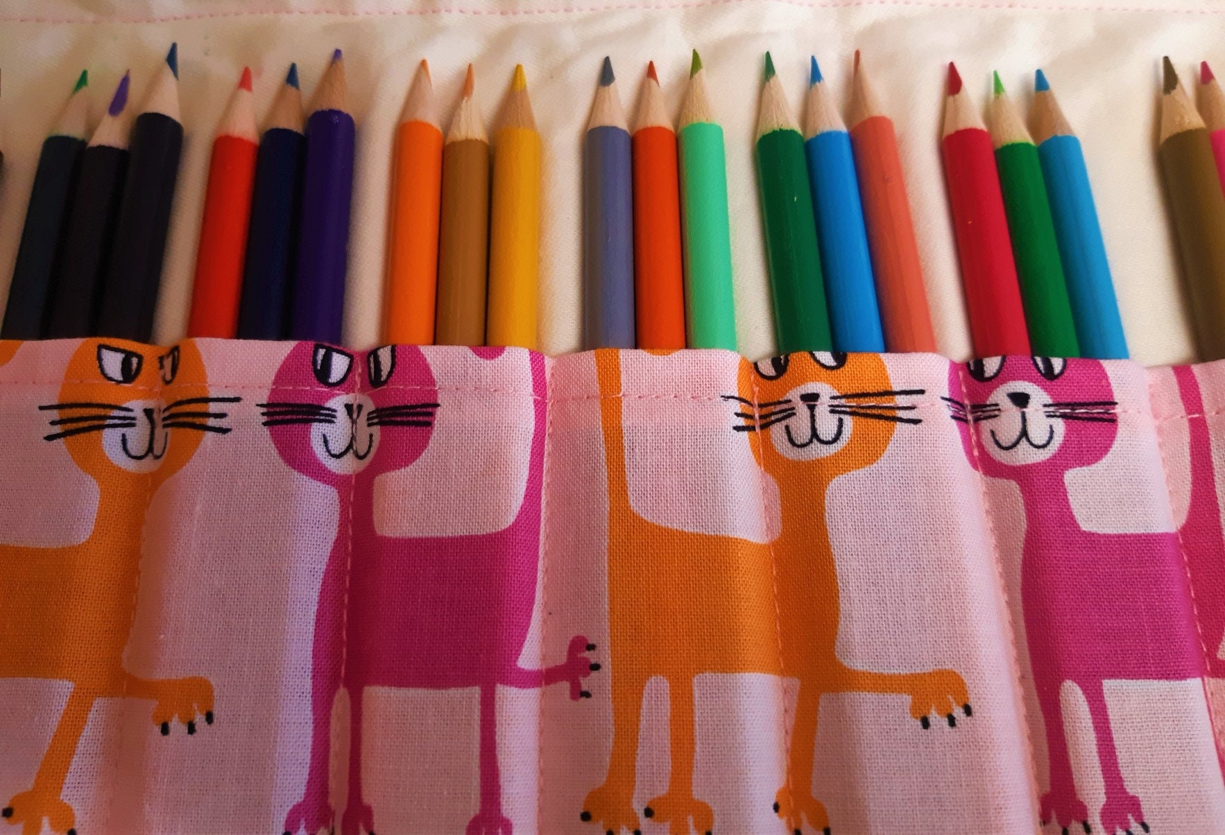 Rollo de lápiz de tela regalo de gato soporte de lápiz | Etsy