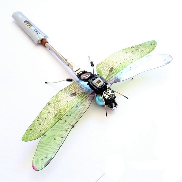 Dragonfly, Computer Component Insect by Julie Alice Chappell