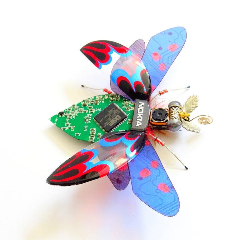 The Nokia Beetle, Fantasy Circuit Board Insect by Julie Alice Chappell image 2