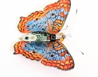 The Golden Shamrock, Fantasy Circuit Board Butterfly by Julie Alice Chappell