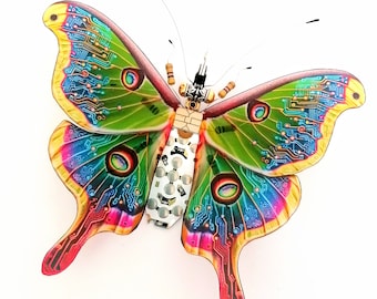 The Fantasy Camberwell Beauty, Circuit Board Insect by Julie Alice Chappell