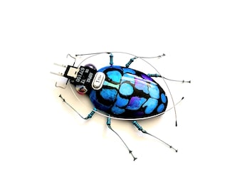 The Electric Blue Beetle, Fantasy Insect by Julie Alice Chappell