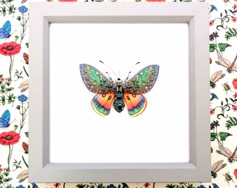 The Beautiful Cyber Butterfly, Fantasy Circuit Board Insect
