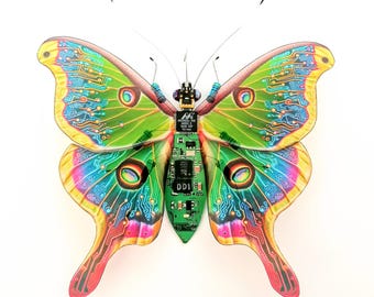 Circuit Board Butterfly Wall Art: Upcycled Computer Bug by Julie Alice Chappell