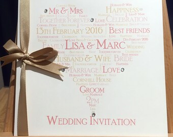 Words and Wishes Wedding Invitation