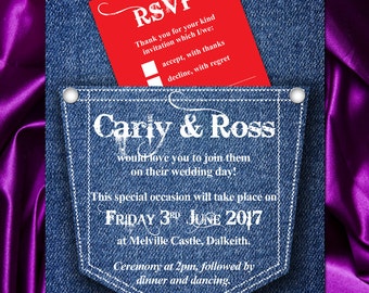 Denim Pocket Invitation