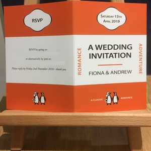 Penguin Book Wedding Invitations image 2