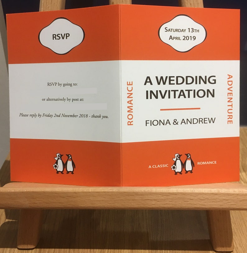 Penguin Book Wedding Invitations 画像 2