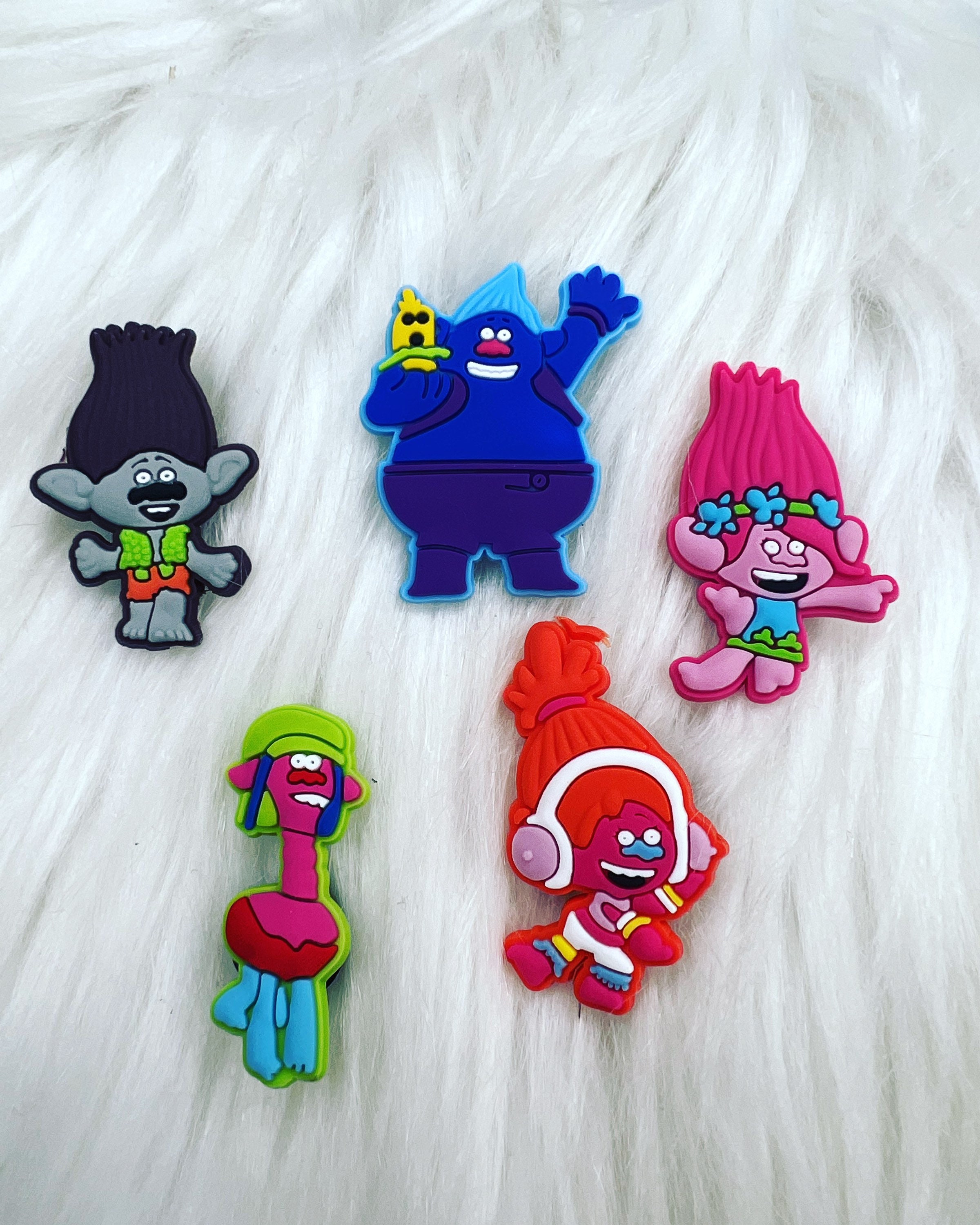 Single Sale 1Pcs Trolls Cartoon Series PVC Shoe Charms Accessories Shoe Decorations for Croc JIBZ