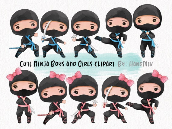 Cute Ninja Boys And Girls Clipart Instant Download Png File Etsy Cute Ninja Boys And Girls Clipart Instant Download Png File Etsy