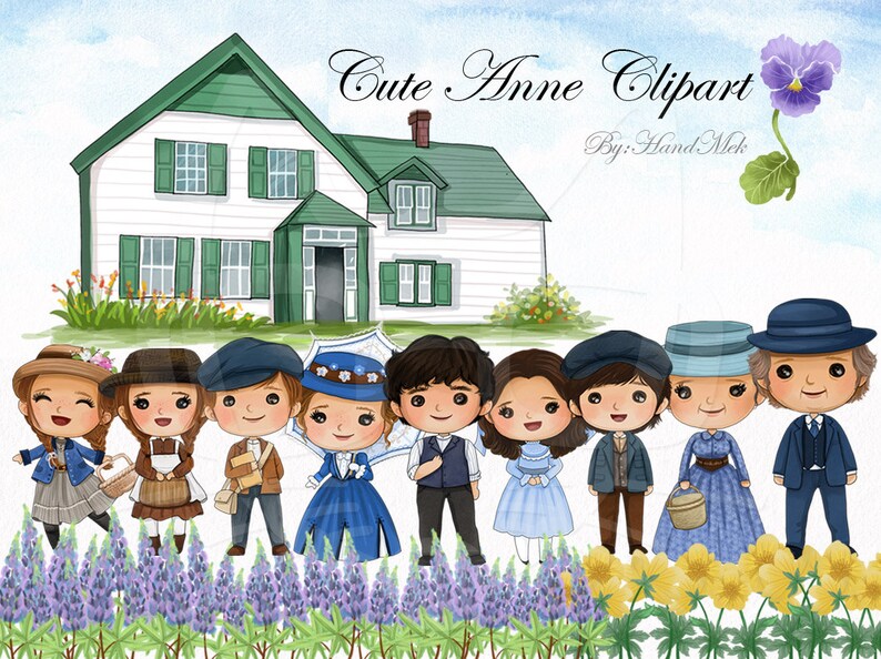 300 dpi Instant Download,PNG file Anne girl inspiration character clipart
