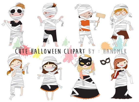 Cute Halloween Clipart Mummy Clipart Halloween Clipart Etsy