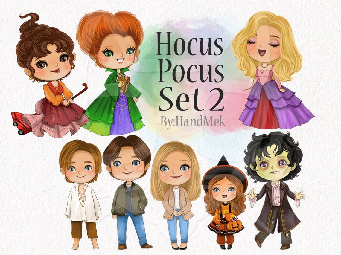 Hocus Pocus characters clipart Set 2: instant download PNG | Etsy