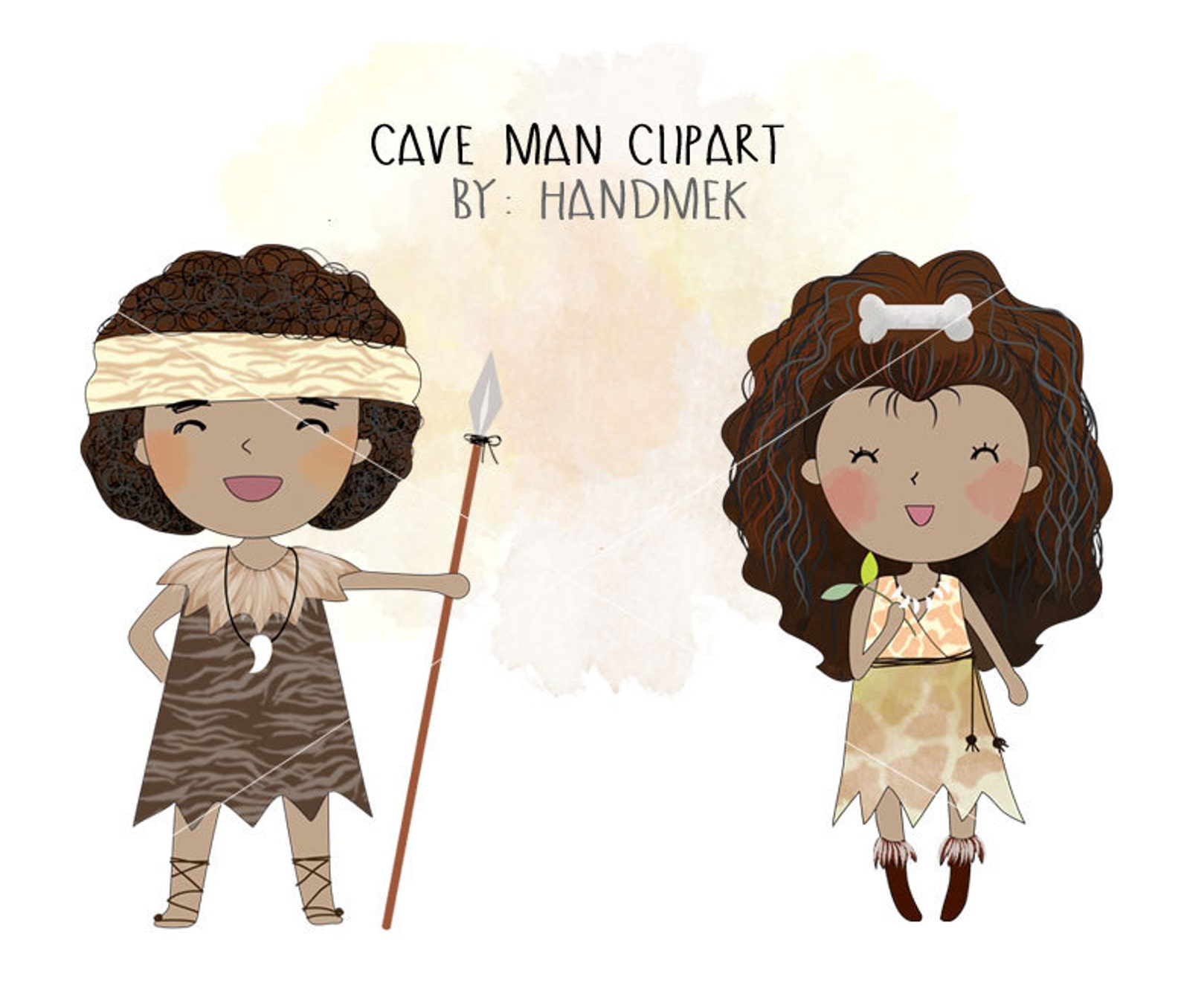 Höhle Mann Clipart Steinzeit ClipArt Instant Download | Etsy